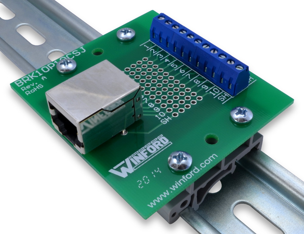 Rj P C Shielded Jack Breakout Board With Screw Terminals Winford