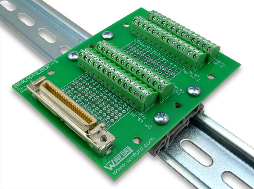 MDR 50 Pin Breakout Board With Screw Terminals Winford Engineering