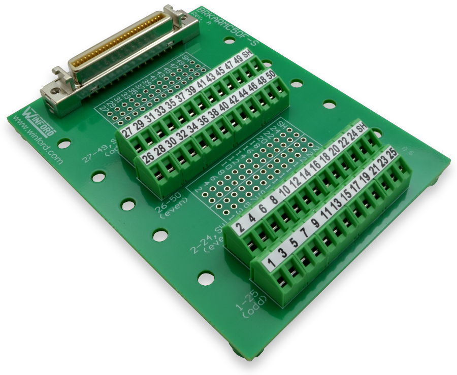 Mdr Pin Breakout Board With Screw Terminals Winford Engineering