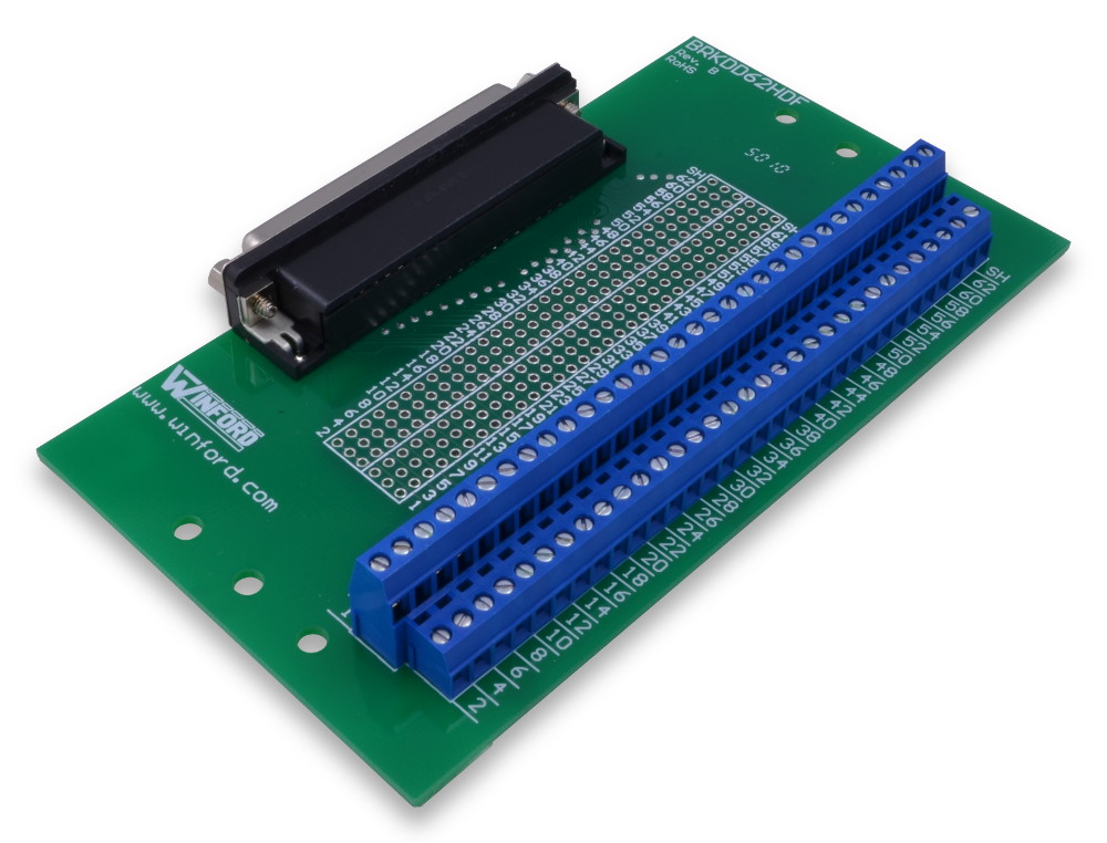 Db62hd Breakout Board With Screw Terminals - Winford Engineering