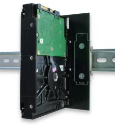 Front View of Device Mounted on DIN Plate and on DIN Rail