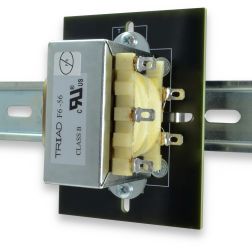 Front View of Device Mounted on DIN Plate and on DIN Rail