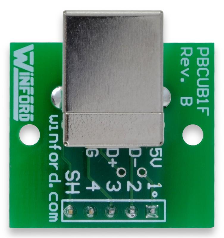 USB Type B Female Breadboard Adapter Winford Engineering