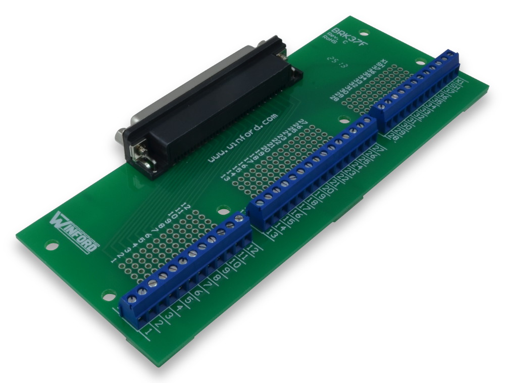 DB37 Breakout Board with Screw Terminals - Winford Engineering