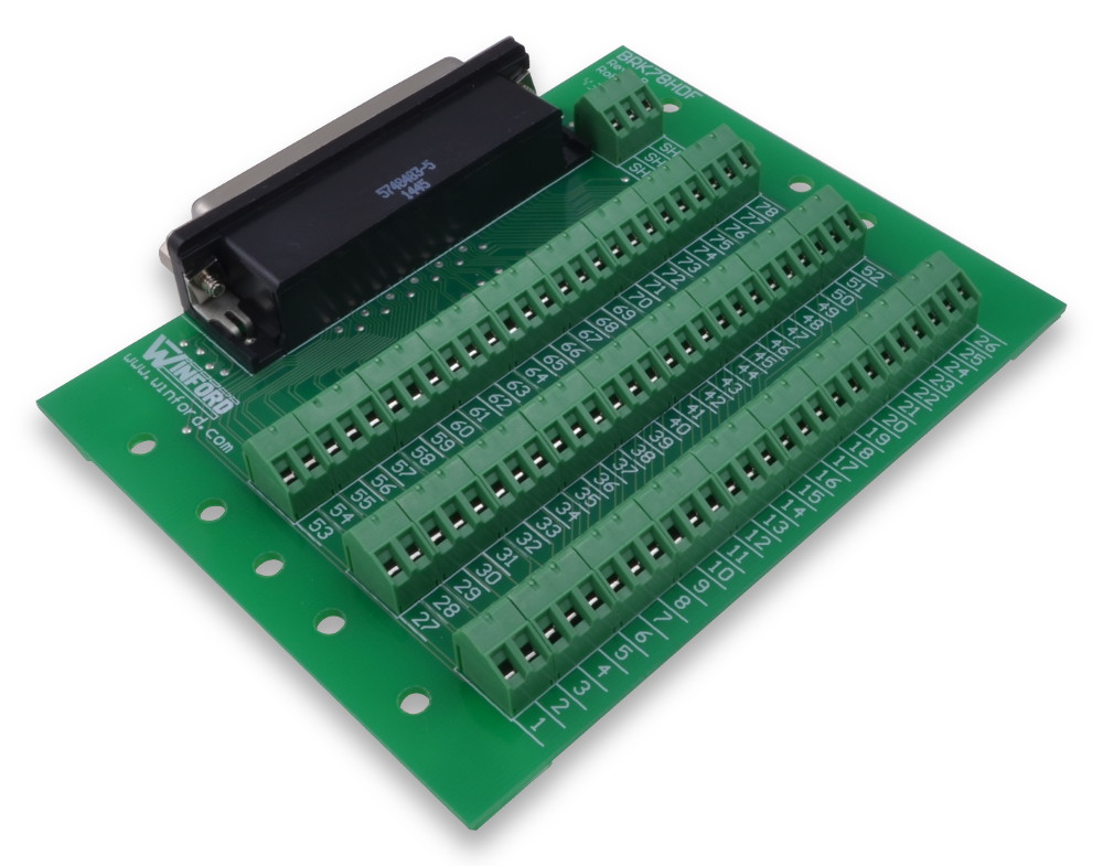 DB78HD Breakout Board with Screw Terminals - Winford Engineering