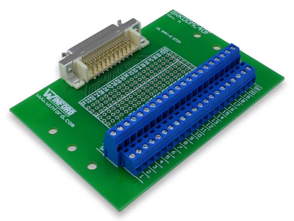 MDR 40-Pin Breakout Board with Screw Terminals - Winford Engineering