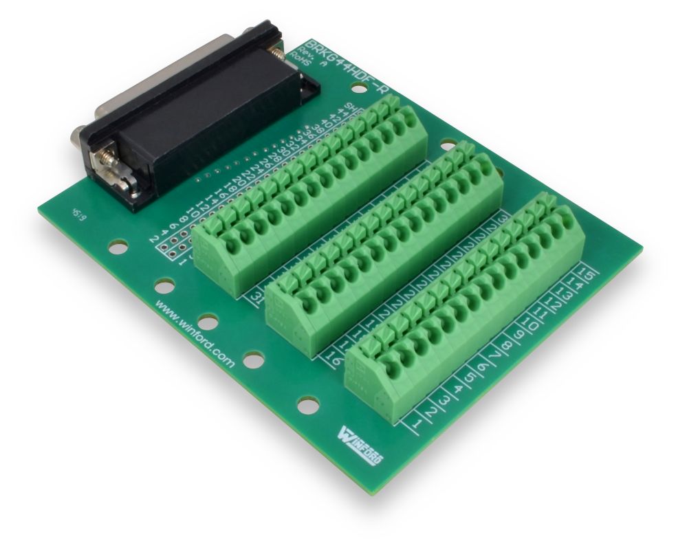 DB44HD Breakout Board with Spring Connection Terminals - Winford ...