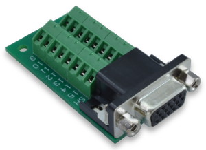 DB15HD Slim Breakout Board with Screw Terminals - Winford Engineering