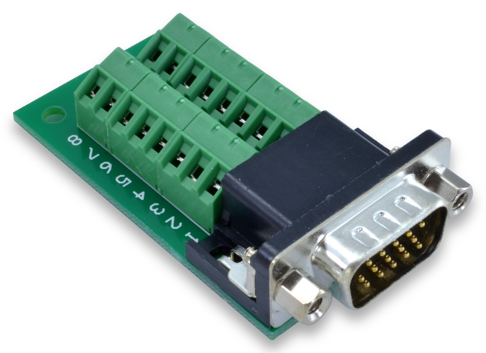 DB15HD Slim Breakout Board with Screw Terminals - Winford Engineering