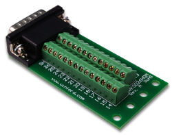 DB26HD Slim Breakout Board with Screw Terminals - Winford Engineering