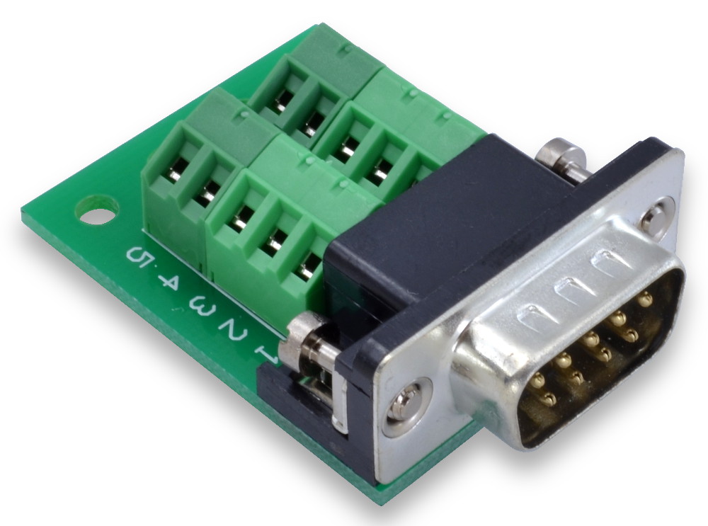 DB9 Slim Breakout Board with Screw Terminals - Winford Engineering