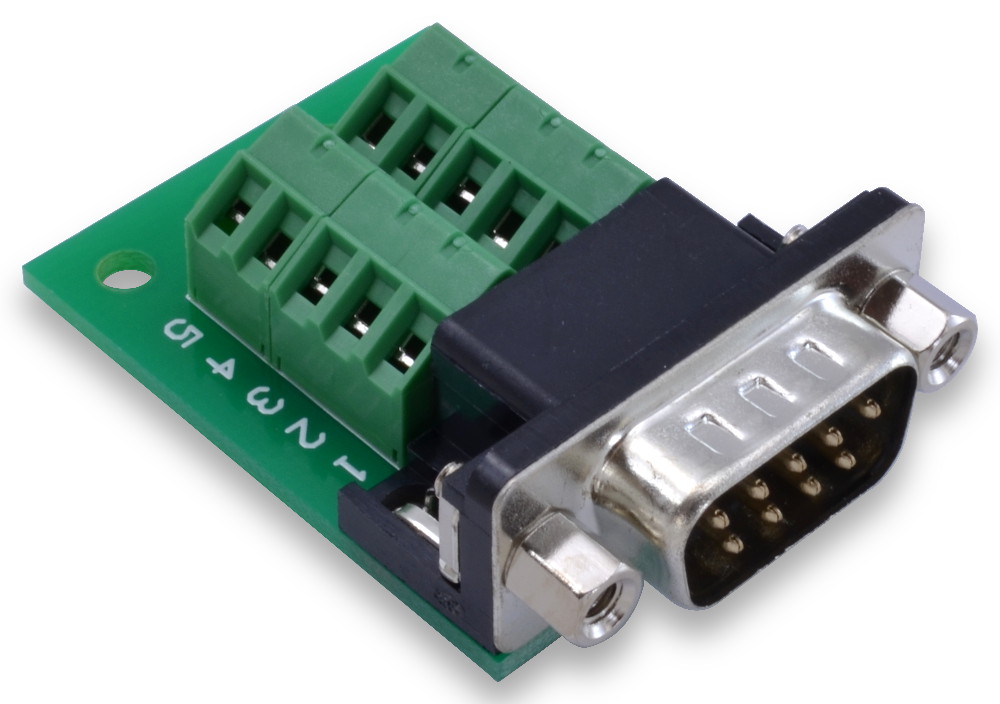 DB9 Slim Breakout Board with Screw Terminals - Winford Engineering