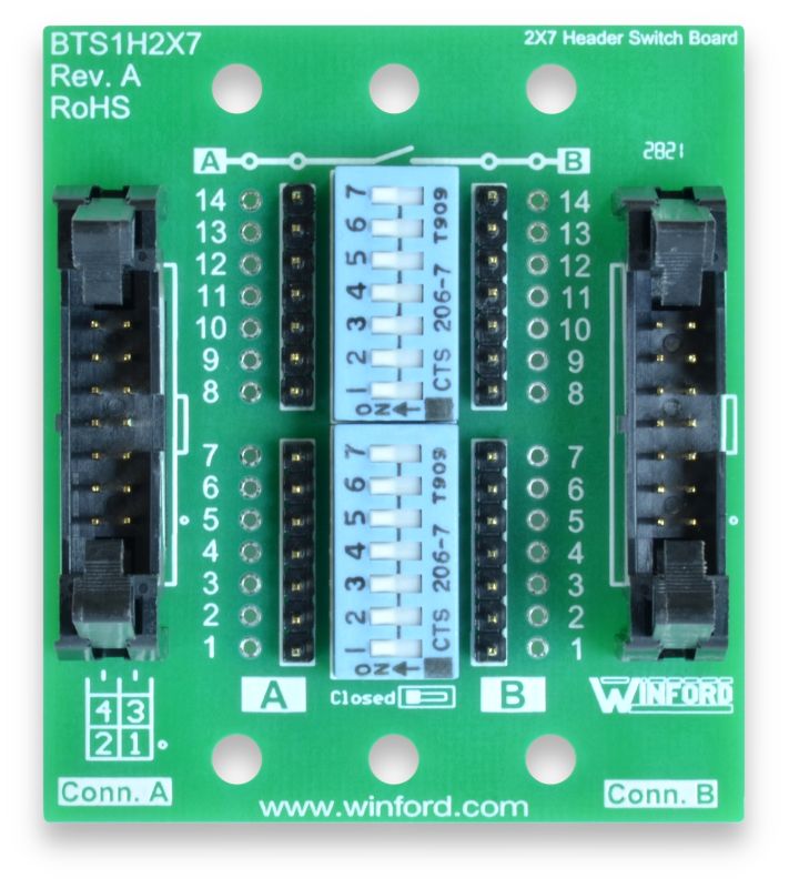 Diagnostic Breakout Board with Switches: 2x7 0.1