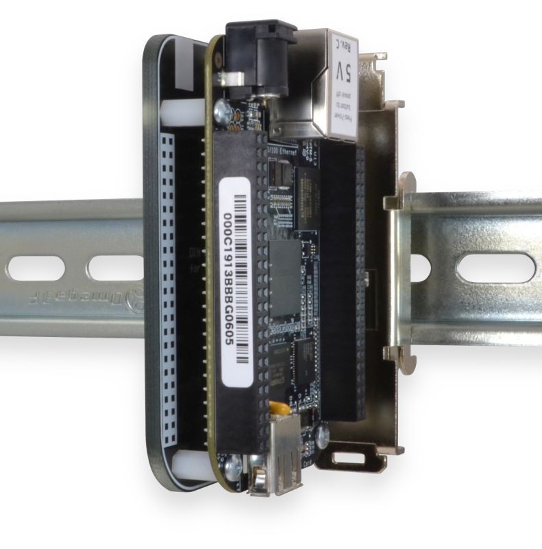 DIN Rail Mounting Plate with Right Angle Bracket, for BeagleBone