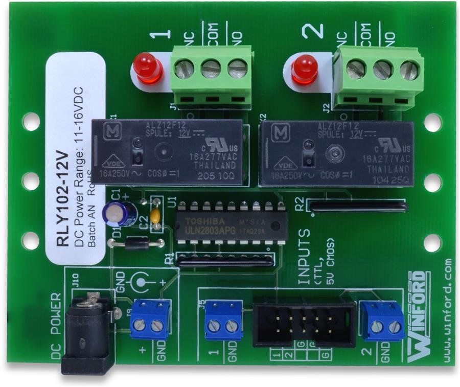 Relay Board: TTL Logic Level Inputs, 2 SPDT 15A Relays (Legacy ...